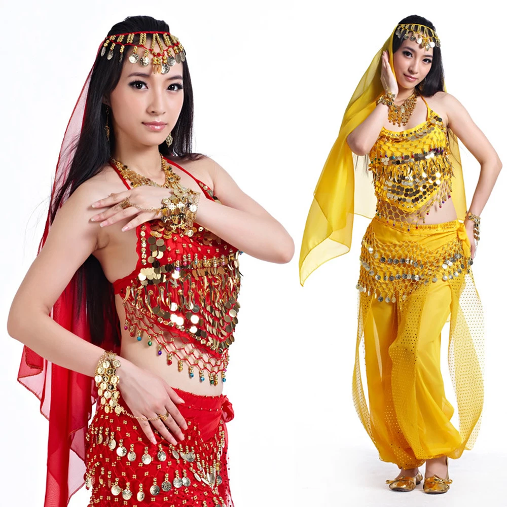 Free shipping nice indian Belly Dance Wears Suits sexy Top+Pants bellydance Costume dress 12 colors common size