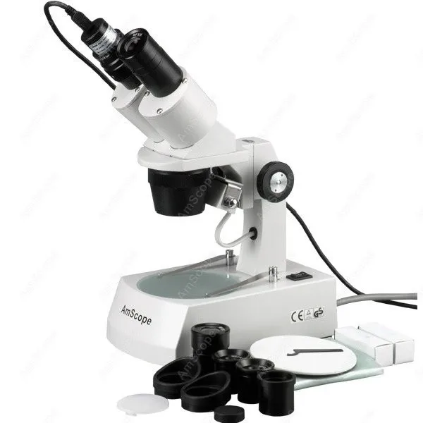 Stereo Microscope--AmScope Supplies 10X-20X-30X-60X Stereo Microscope with USB Camera