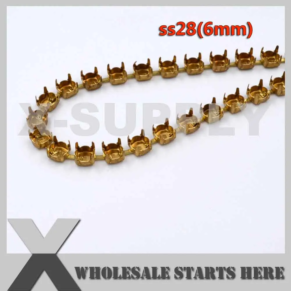 

SS28(6mm) Round Empty Cup Chain Without Rhinestones for Craft/Shoe/Jewelry/Apparel (Center Connectors)