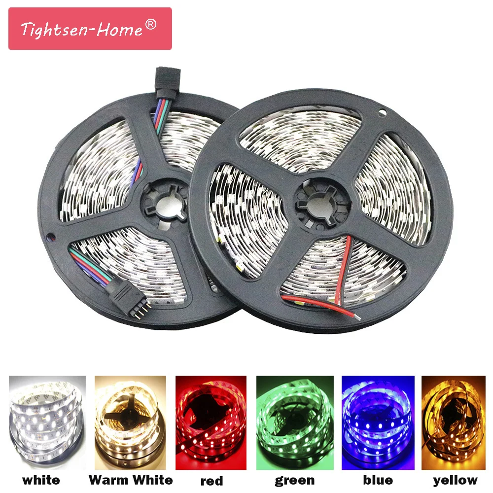 

LED Strip SMD 5050 RGB Waterproof 5M 300LED DC 12V Pink Blue Red Green Fita LED Light Strips Flexible Neon Tape Luz Monochrome