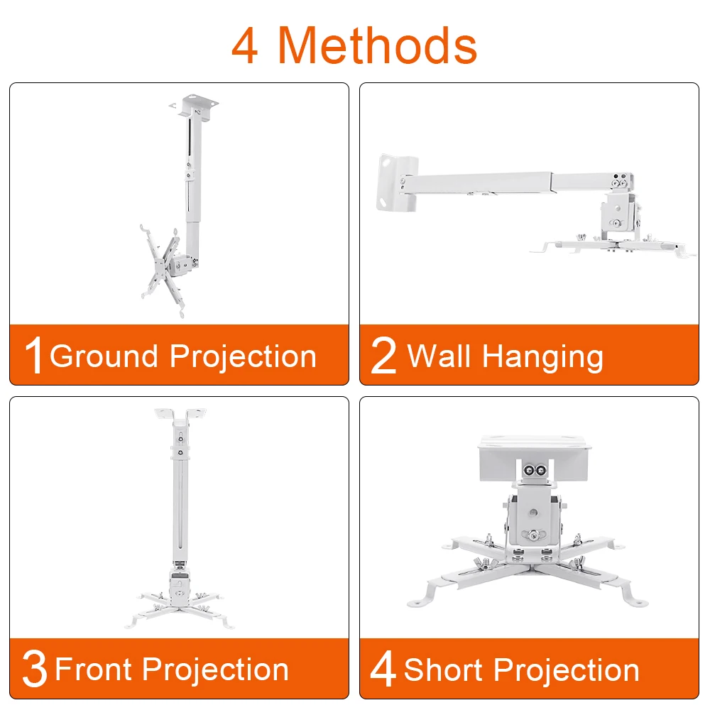 WZATCO 범용 C5 C3 C6 TD96 프로젝터 천장 마운트 벽 브래킷 홀더 매달려 브래킷 M19 YG620 M20 T26K HD 프로젝터 스탠드