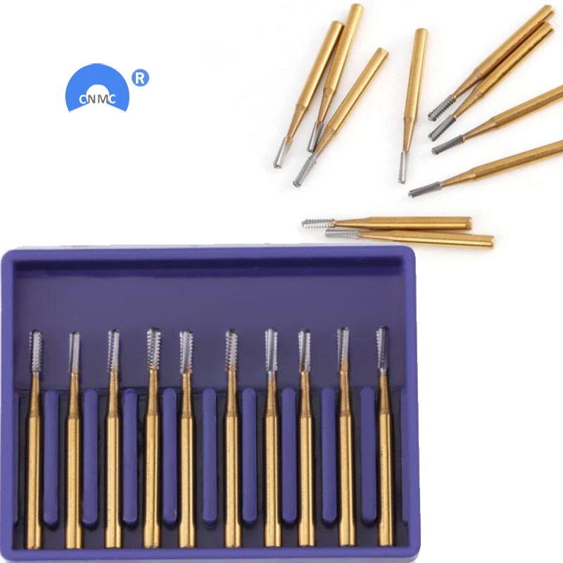 10pcs /set High Speed Dental Tungsten Steel Crown Metal Cutting Burs Cutting bit set