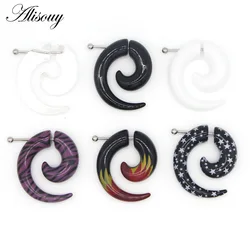 Alisouy 2 pieces Fashion Unisex Spiral Fake Ear Plug Flesh Plugs Ear Piercing Body Jewelry Earrings punk body stud earrings