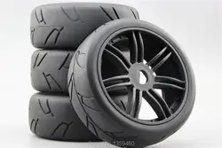 4pcs 1/8 Buggy Tire(Ninjia) On Road Tyre 15% Reinforced Nylon Wheel (Black)fits for 1/8 Buggy GT XO-1 1/8 Tire 22040+26002