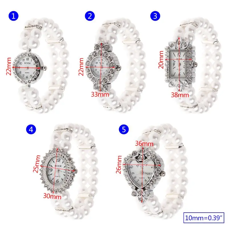 Montre pour femmes, imitation perle, Bracelet élégant, bijoux, cadeaux pour dames, breloques universelles élastiques