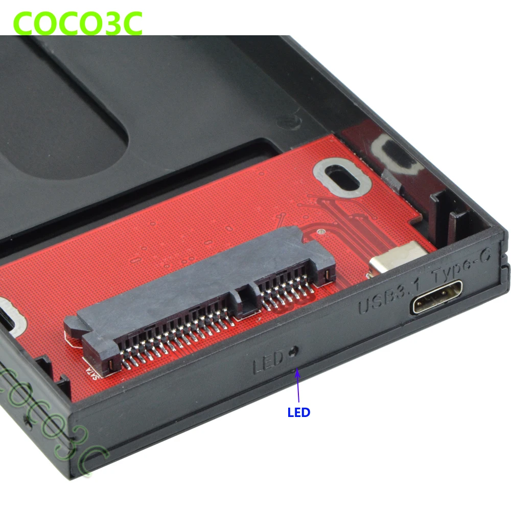 Gabinete de disco rígido usb 3.1 tipo c, caixa externa sata 3.0 ssd, 6 gb/s iii, as: asm1351
