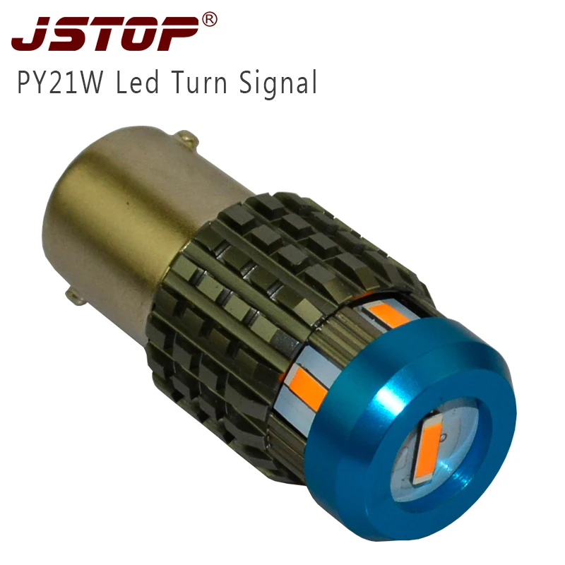 JSTOP 1x amber Led Turn Signal 1156 py21w car lights 100% No error Front Rear Turn Signal LED 1860SMD turn bulbs(No Hyper Flash)