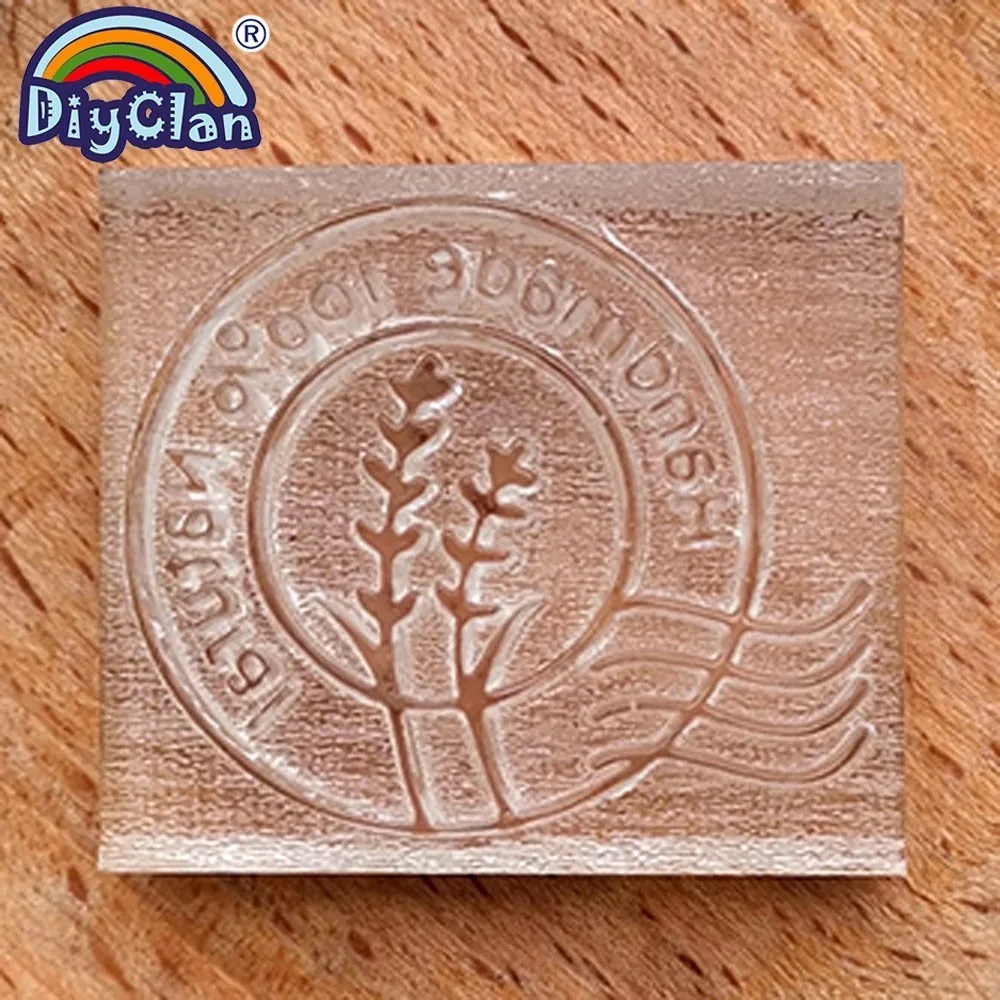 Lavender Acrylic Seal Crystal Transparent Natural Handmade Soap Stamp Handicrafts Chapter Statioery Household Supplies