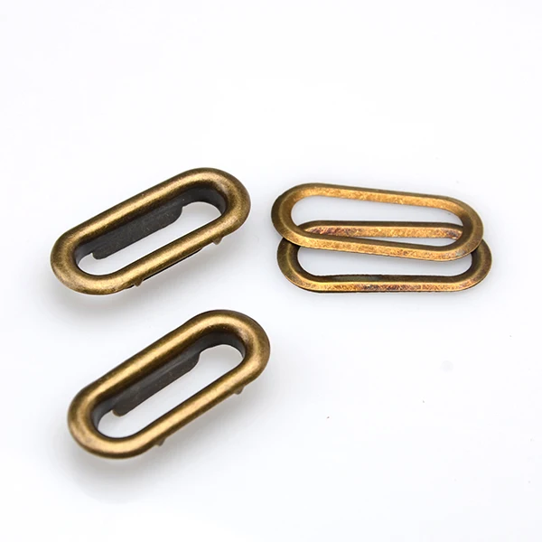 Oval shaped metal eyelets with washers silver black gold antique brass