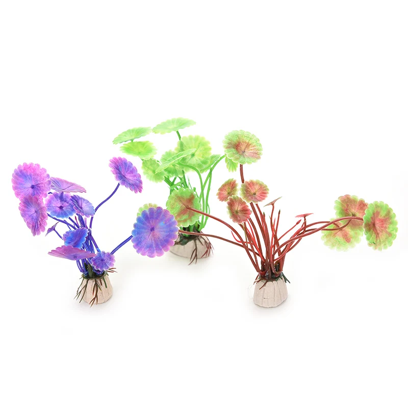 2Pcs NEW Purple Artificial Vivid Plastic Aquarium Decorations Plants Fish Tank Grass Flower Ornament Aquatic Animals Accessories