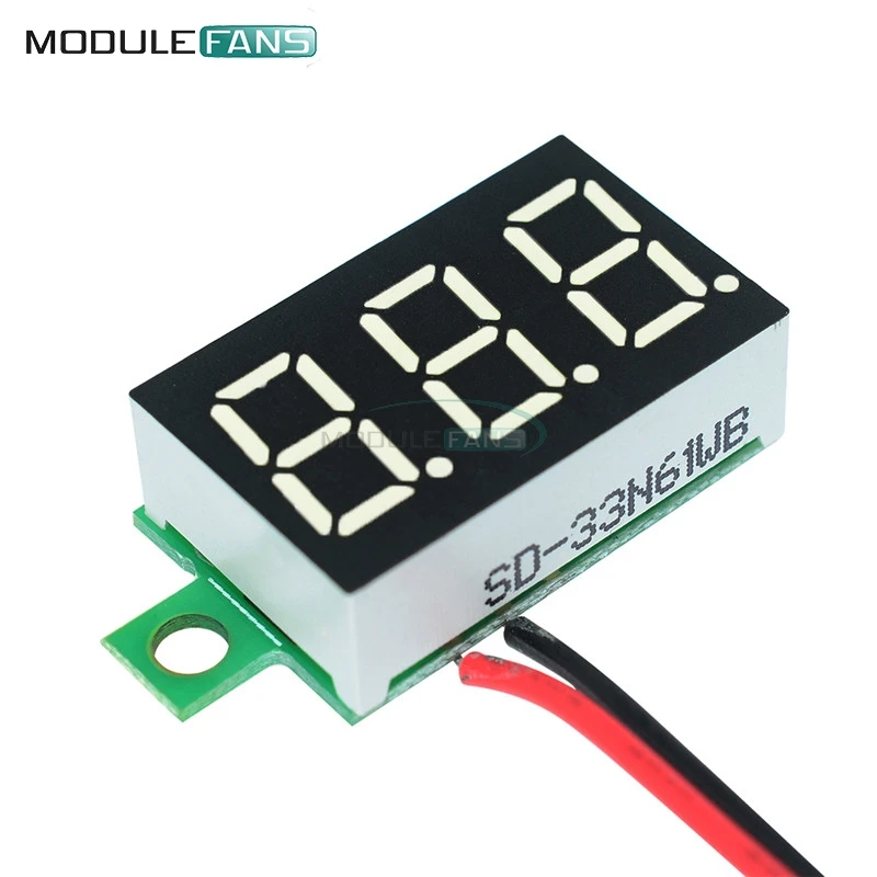 0.36 Inch Mini Digital LED Display Voltmeter Red Panel Voltage Meter DC 4.7~32V 3-Digit Display Adjustment Voltmeter