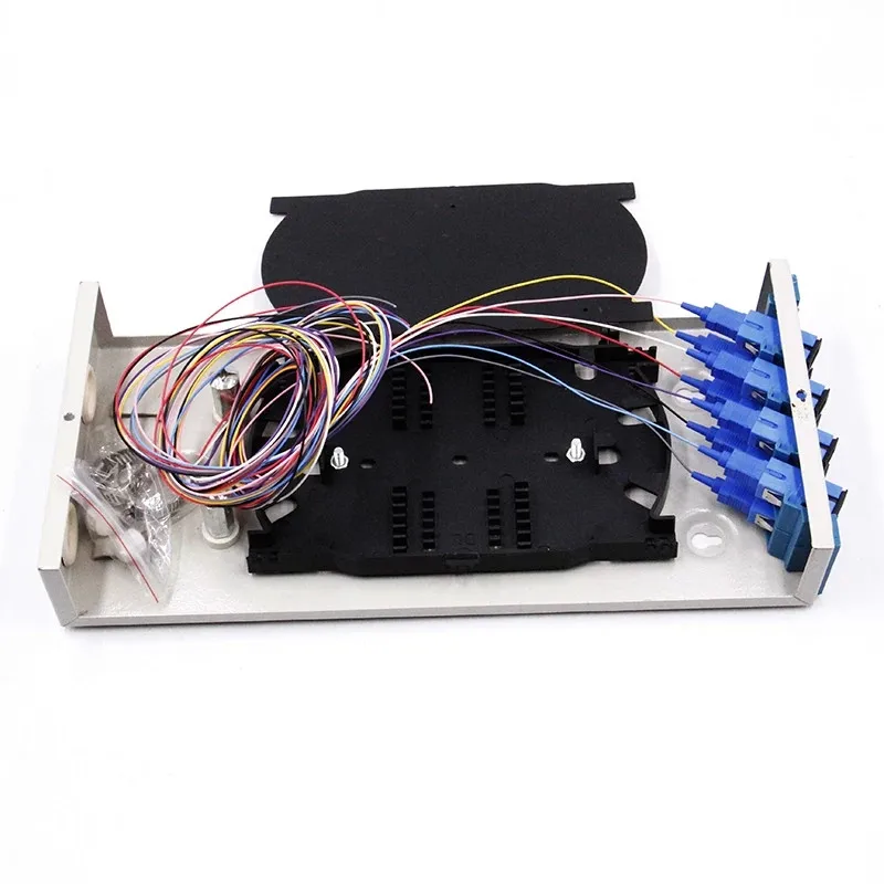 Коробка для завершения волокна, 8 ядер, стойка для монтажа SC, патч-панель из оптического волокна, полностью Установленная с косичками и адаптером, 8 портов, ELINK, 1 шт.
