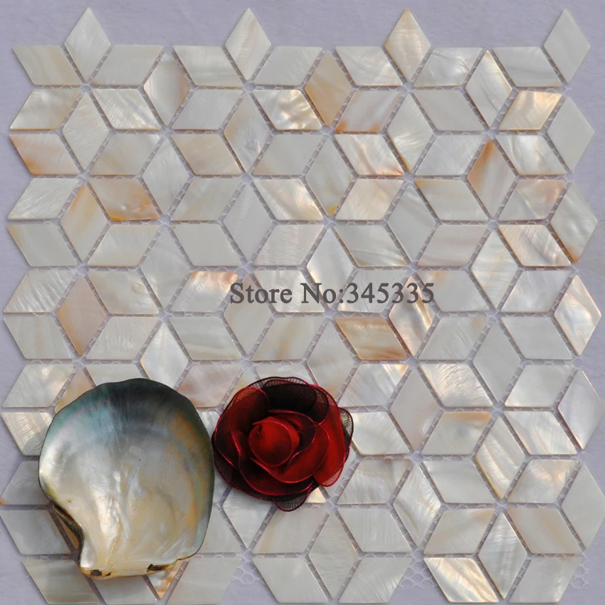 

11PCS Rhombus shell mosaic tile natural mother of pearl tile kitchen shower bathroom decorative wall backsplash tiles wholesale