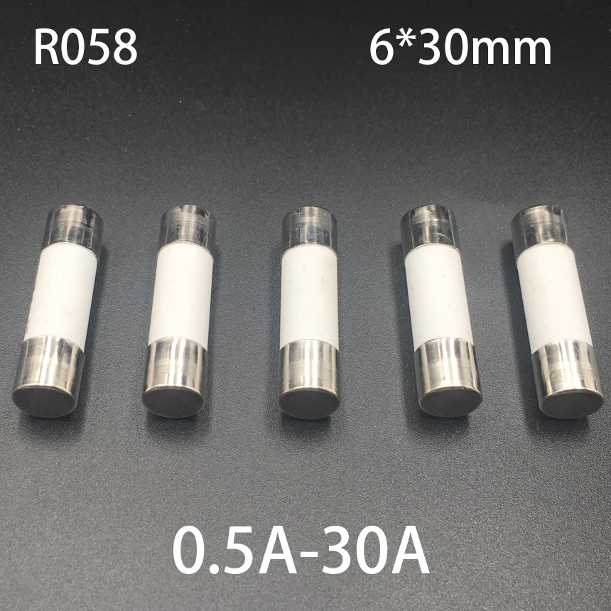 0.5A 1A 1.5A 2A RO58 250V 500V 6*30mm 6x30mm BS1362 Multimeter Fast Quick Blow Cylindrical Cap Tube Cartridge Ceramics Fuse Link