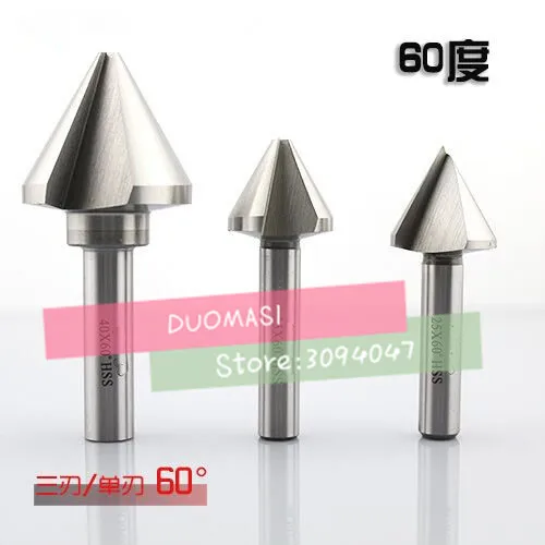 

1PCS 6.3mm-50mm HSS 3 Flute Edge 60 Degree Chamfer Drills Wood Countersink Drill Bits (6.3/8.3/10.4/16.5/20.5/25/30/35mm)