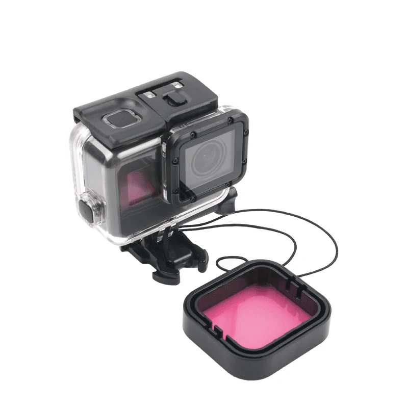 40M waterproof Case Underwater Housing Touchable Door Diving Filter Red Pink Purple For Gopro Hero 5 6 7 Black Go Pro Accessory