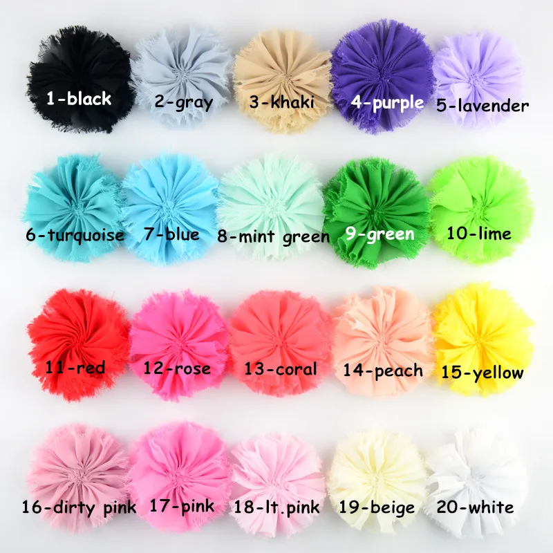 20pcs/lot , 3 inch ballerina flowers, fabric flower, shabby chiffon flowers