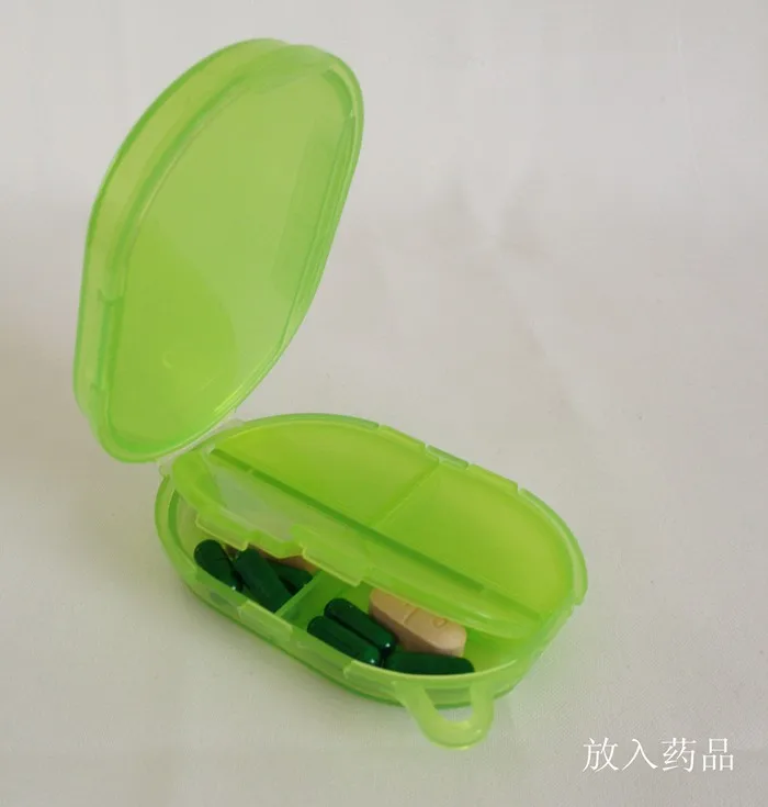 1pcs high quality 5 double box jewelry box small portable box oval shaped pills plastic chip