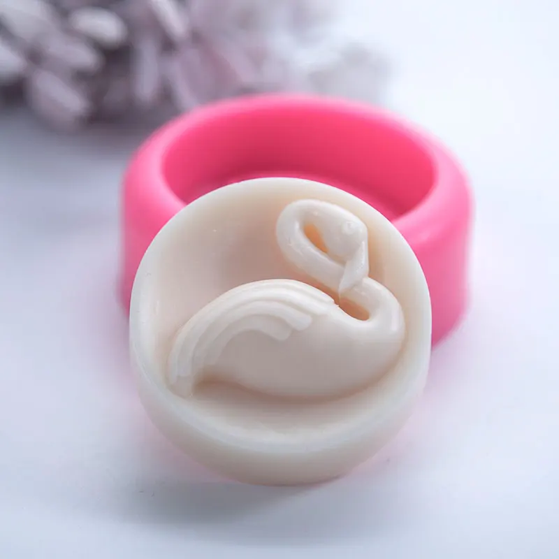 Bird Design Mini Silicone Soap Mold Round Shape Handmade Soap Molds Craft Mould