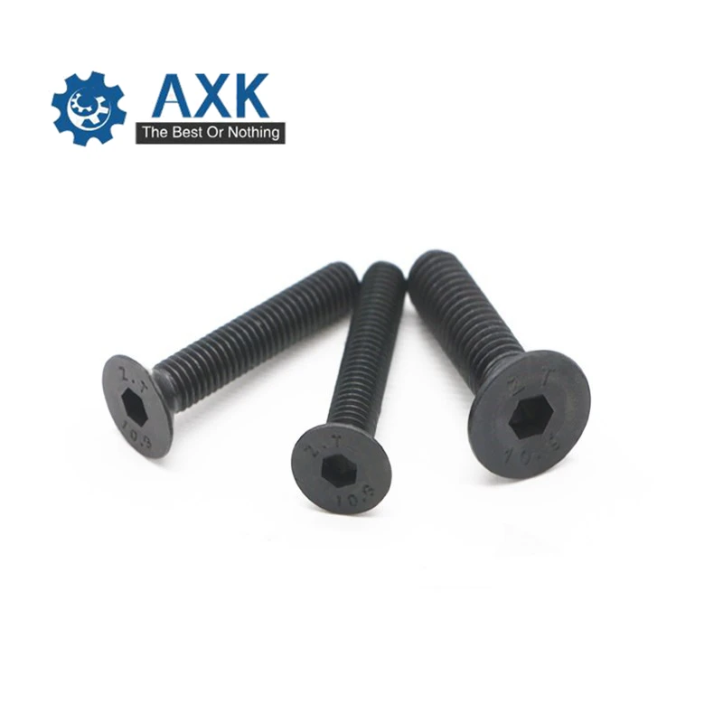 

10/50pc M2 M2.5 M3 M4 M5 M6 M8 Black grade 10.9 steel GB70.3 Hexagon Hex Socket Head Flat Countersunk Allen Bolt Screw L=3-100mm