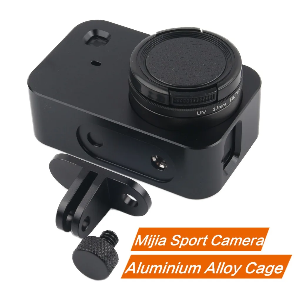 CNC Aluminum Alloy Protective Case for Xiaomi Mijia Camera Cage Mount with 37mm UV Lens for Mijia 4K Mini Sport Camera