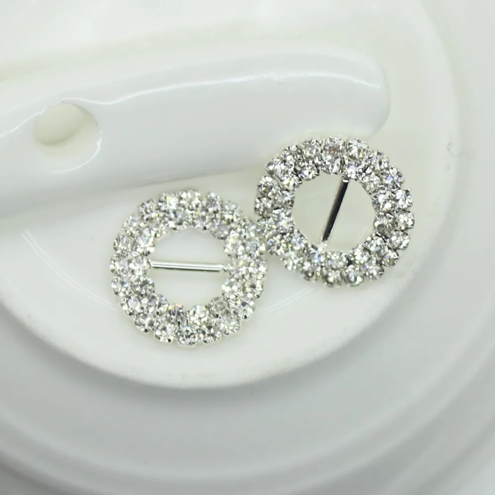 Rhinestones Bucklles 10pcs/lot 20mm Round Bling Wedding  Buckle Factor Outlets Rhinestones Buttons Diy Hair Accessory