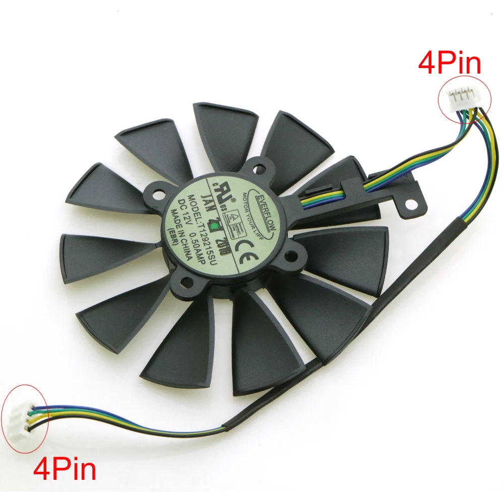 T129215SU 12V 0.5A 87mm VGA Fan For ASUS GTX1060 GTX1070 RX480 RX570 Graphics Card Cooling Fan