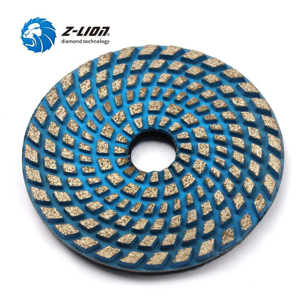 Z-LION 4-calowa tarcza do szlifowania betonu, spiekana, z metalowym połączeniem, pad polerski 100 mm, do polerowania na sucho i na mokro, do betonu, tarcza ścierna.
