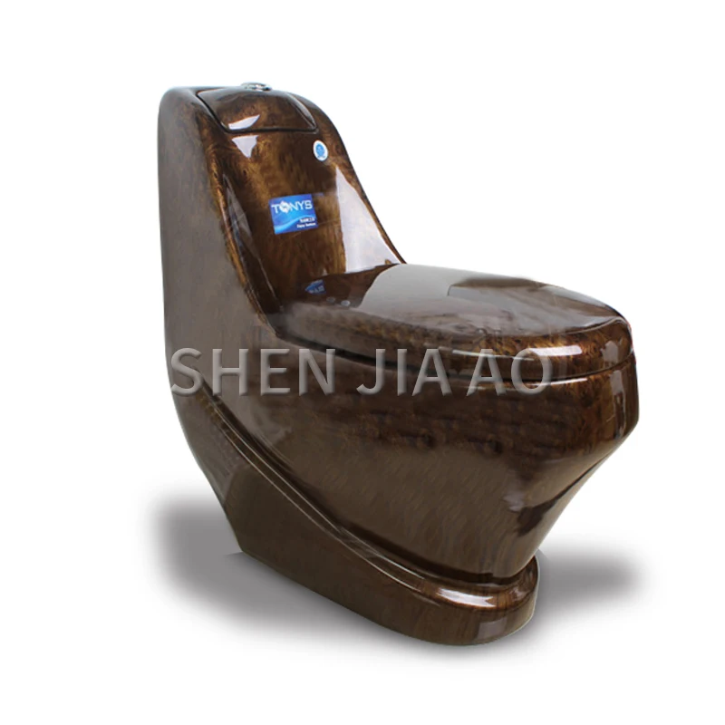 Retro Style Dark Brown Toilet Color One-piece Bathroom Toilet Color Personality Antique Pressing Drainage Toilet 1PC