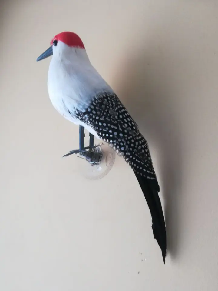 foam&feathers woodpecker simulation bird large 30cm wood pecker model prop.home garden decoration Xmas gift b0524