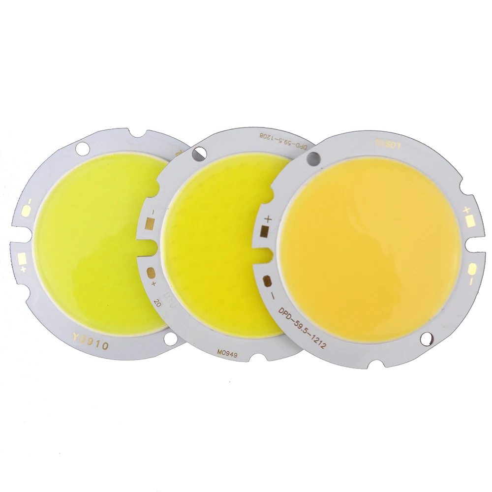 

30W Round COB LED SMD Chip DC36-39V High Power Lights Lamp Bulb Diameter 59.5mm Warm White Pure White for home lighting 2pcs