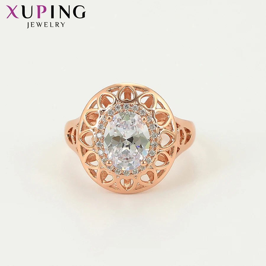 Xuping Big Engagement Ring for Women Jewelry Wedding New Arrival Rose Gold Color Plated Gifts Wholesale 16107