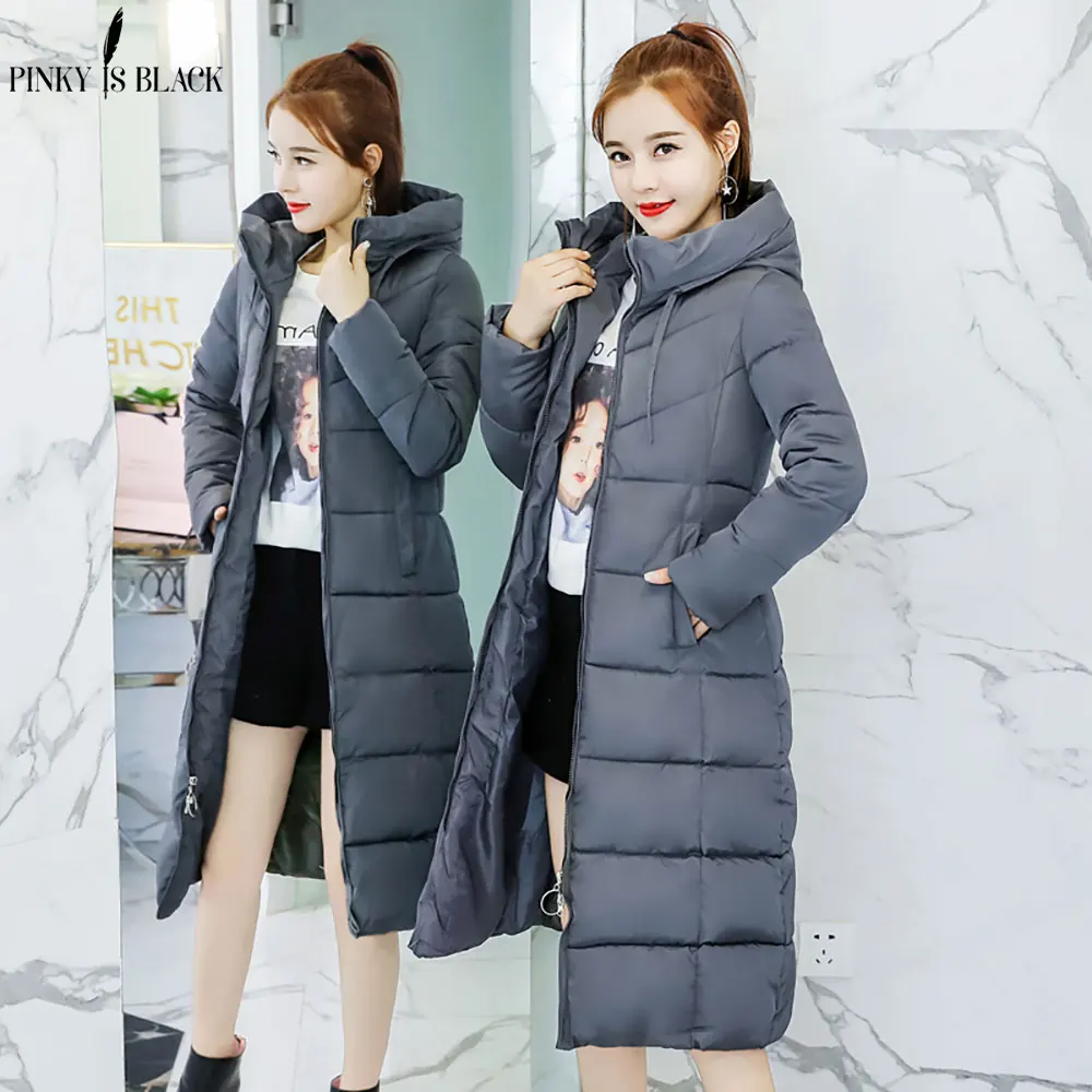 PinkyIsBlack New 2020 Winter Coats Women Down Jacket High Quality Hooded Thick Ladies Army Green Long Parkas Winter Jacket Women
