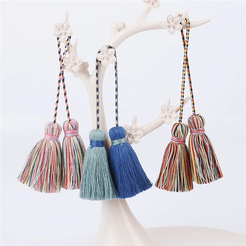 2019 Fashion Cute Tassel Pendant Two-headed Contrast Color Cotton Line Fringe For DIY Charms Fashing Pendant Jewelry Findings