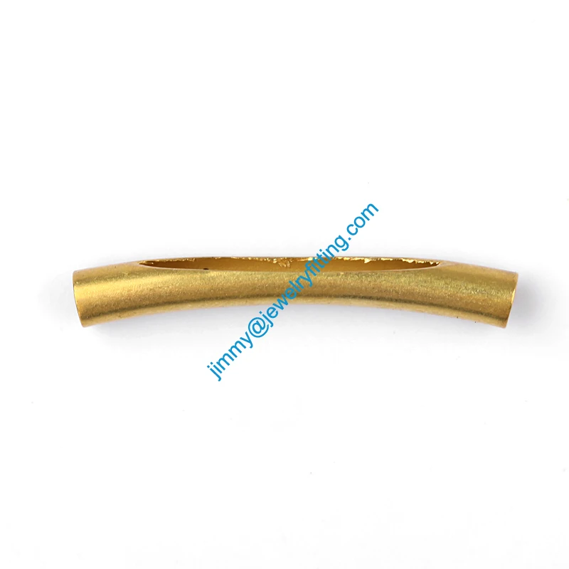 2013 New Jewelry findings Raw Brass  curved tube beads spacer tube beads spacer bar for bracelet 4*30mm