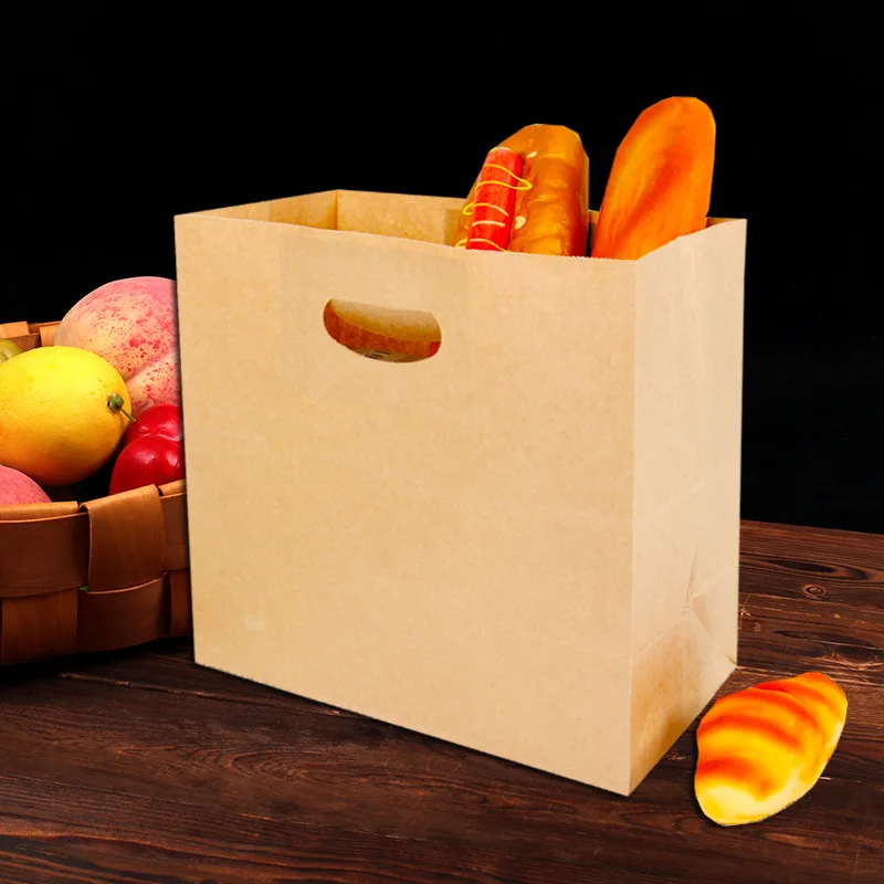 Wrapper Paper Bread Bag Packing Bag Kraft Paper Case Elegant Big Capacity Baking Dessert Wrapping  Disposable Suppliers 25/50pcs