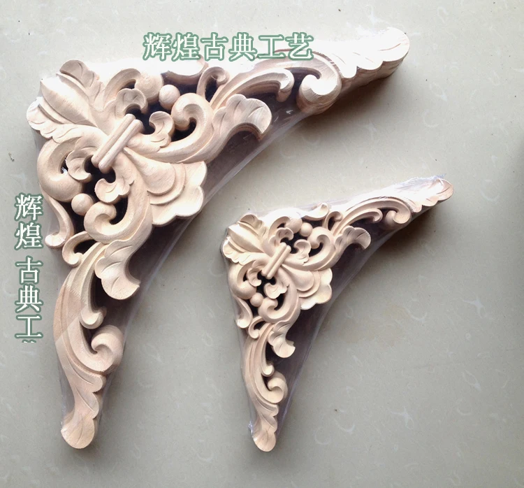 Dongyang wood carving fashion corners applique gate flower wood shavings carved furniture flower bed home decoration 141