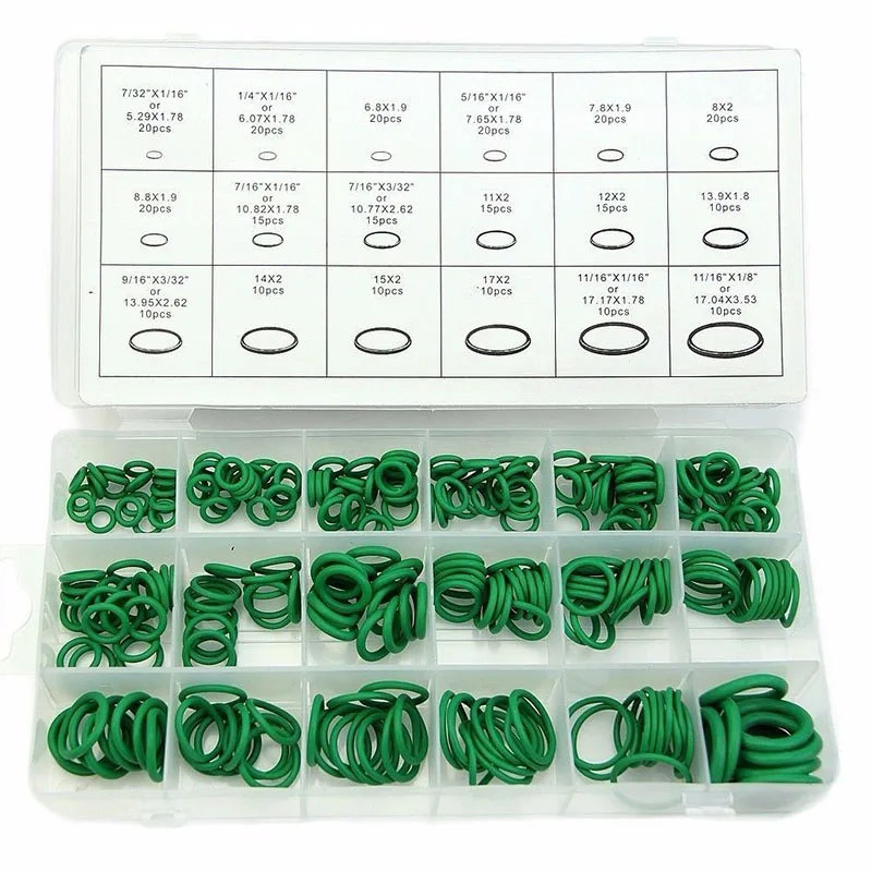 JX-LCLYL 270pcs/Set 18 Sizes Car Auto Air Conditioning Repair HNBR O-Ring Seal Green