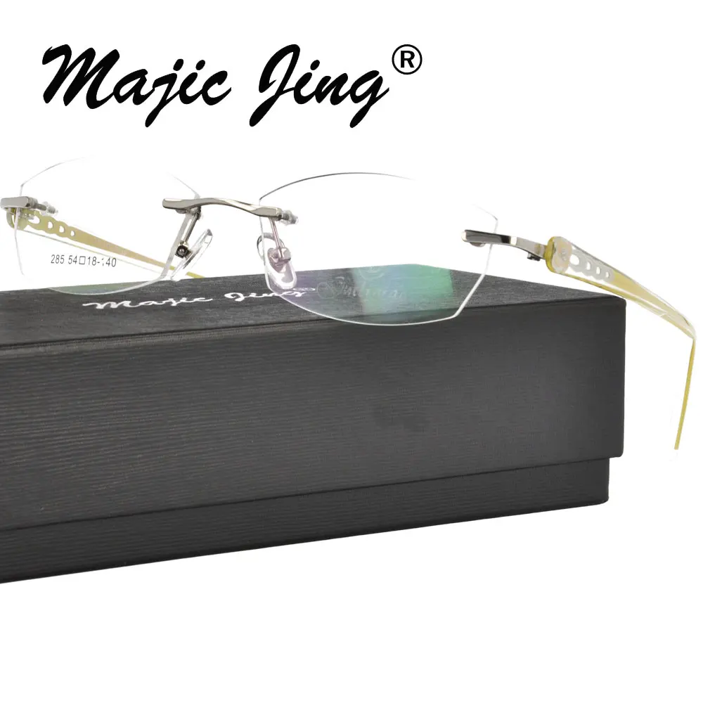 

Magic Jing rimless myopia eyewear eyeglasses with TR temple prescription spectacles optical frames 285