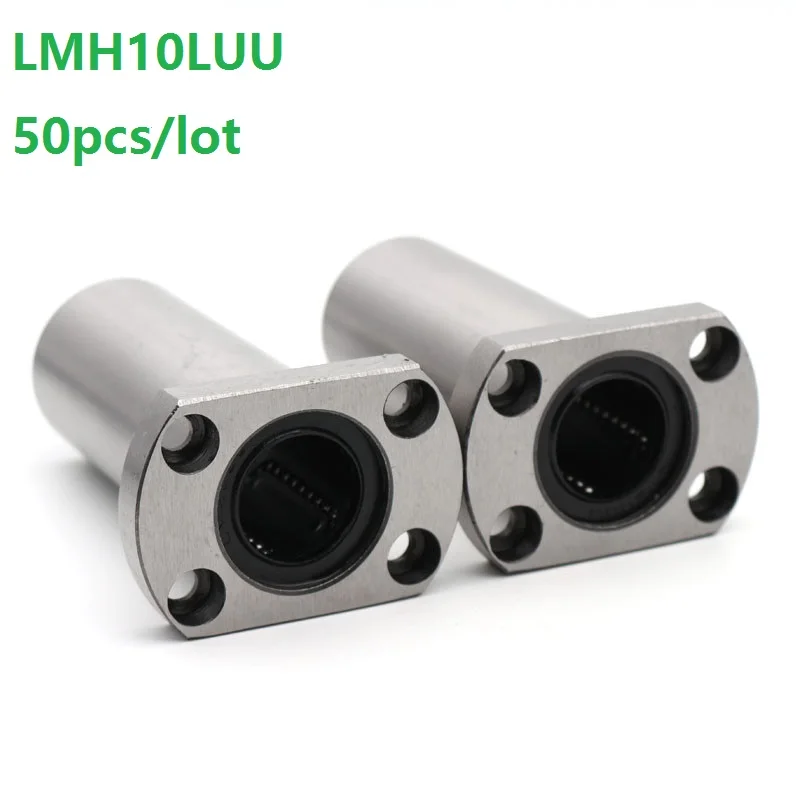 

50pcs/lot LMH10LUU Long Type Oval Flange linear motion ball bearing bushing for CNC 3D printer Linear Rod