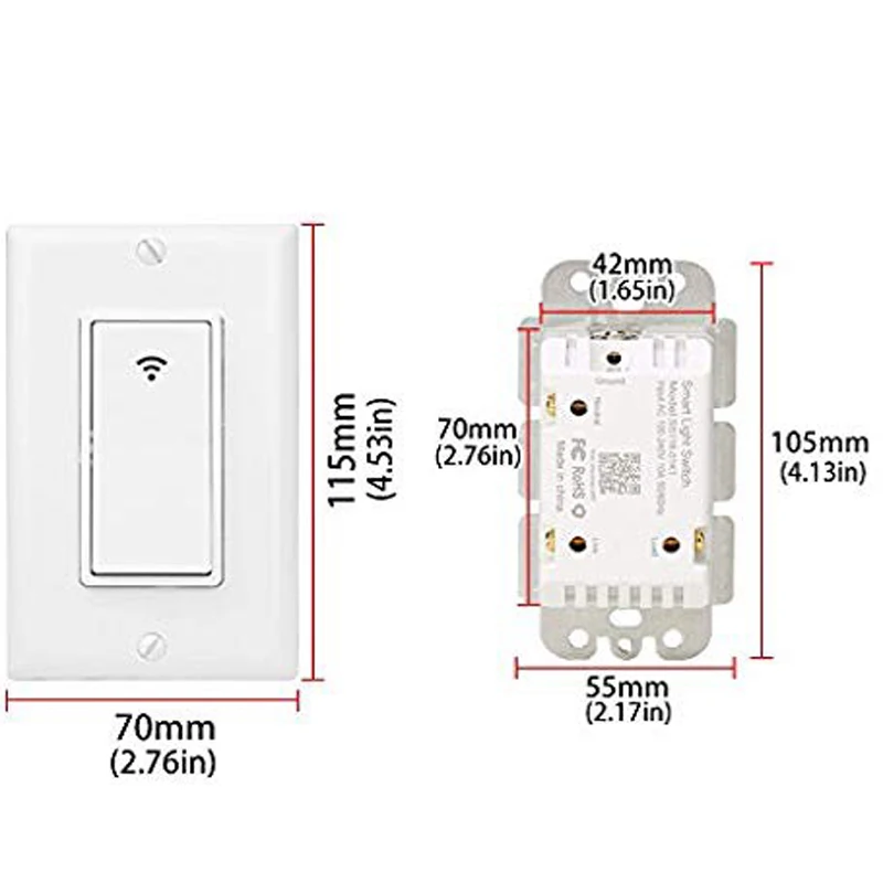 Imagem -06 - tipo Gang ac 100240v Inteligente Wifi Led Interruptor de Luz Painel de Parede Móvel App Controle Remoto Funciona para Alexa Google Casa Ifttt 120