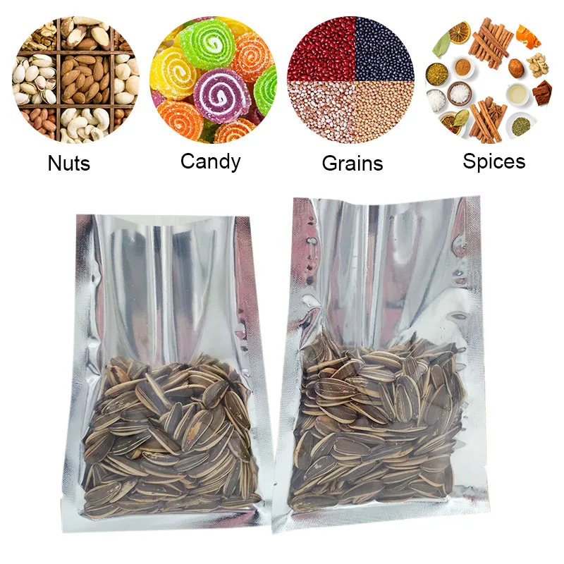 100pcs Convenient Food Nuts Heat Sealed Storage Bags Aluminium Foil Vacuum Sealer Pouches Food Nuts Storage Bag Sealing Machine