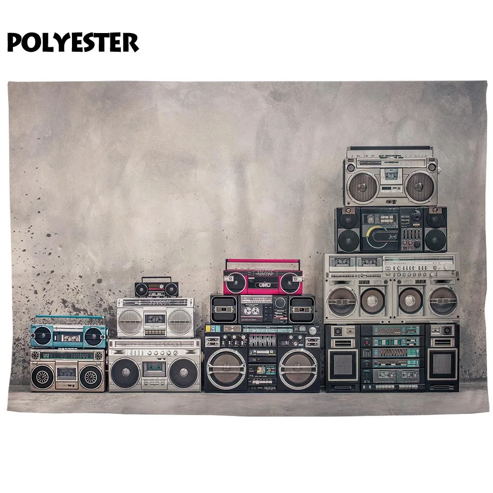 Funnytree ฉากหลังสำหรับสตูดิโอถ่ายภาพ VINTAGE คอนกรีตวิทยุเครื่องบันทึกเทป Tower พื้นหลัง photocall Photobooth