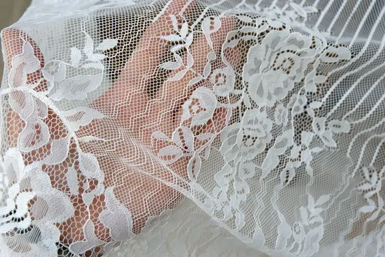 High quality export vertical eyelash lace fabric DIY skirt dress accessories Vertical bar lace fabric