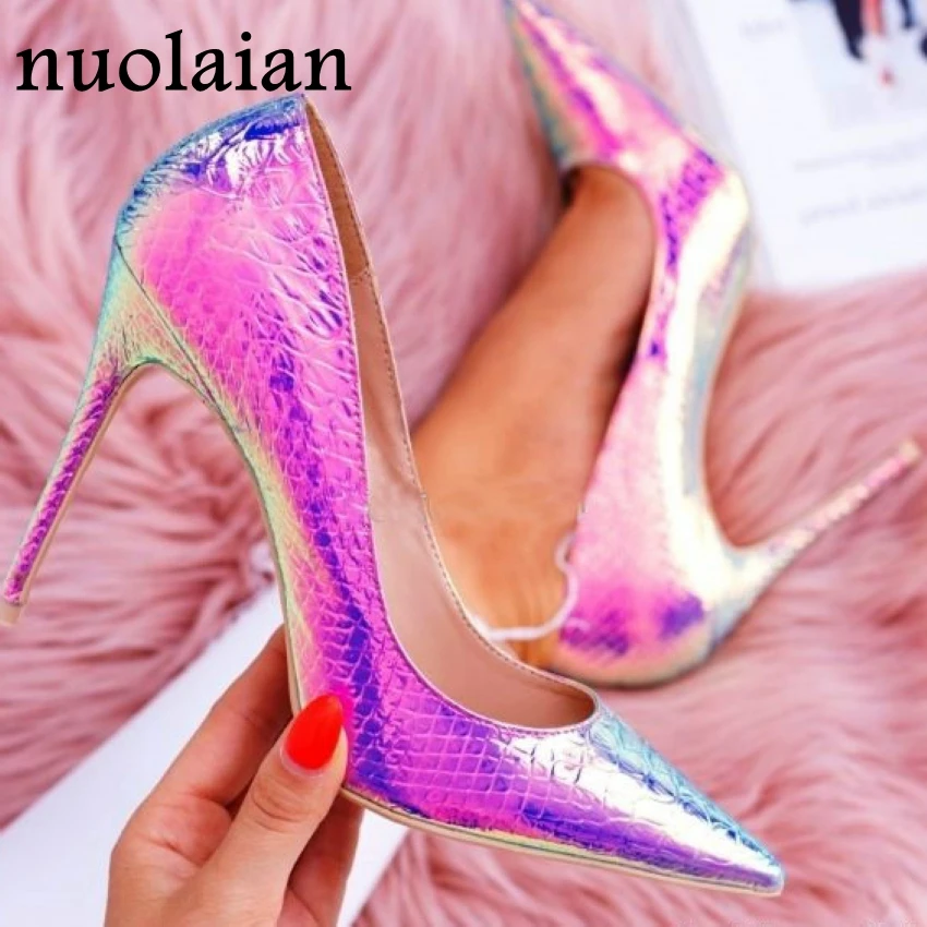 8 10 12CM Women Pointed Toe High Heel Shoes Dress Wedding Pump Shoe Woman High Heels Lady Pumps Summer Patent Leather Shoes