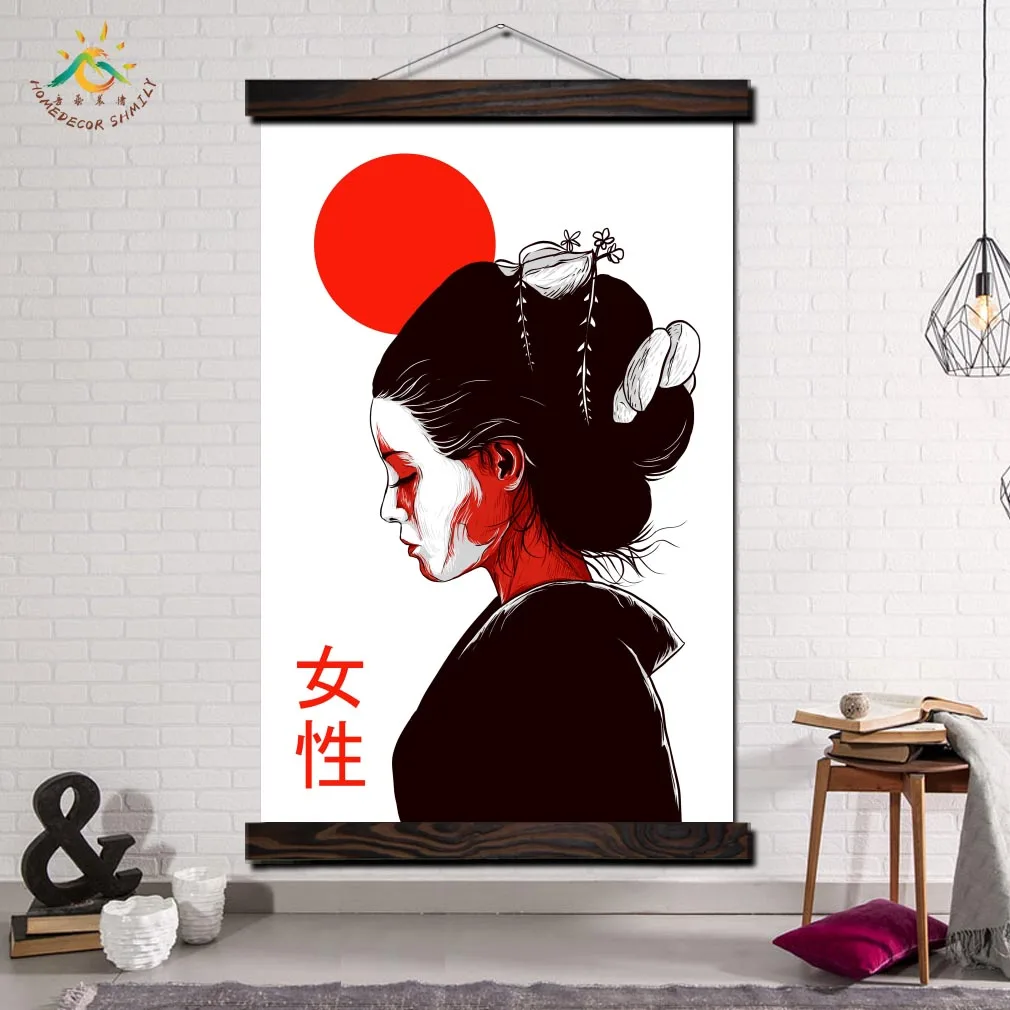 

Japan Anciant Woman Wall Art Canvas Poster and Print Canvas Painting Decorative Picture Wall Poster Home Decor for Living Room