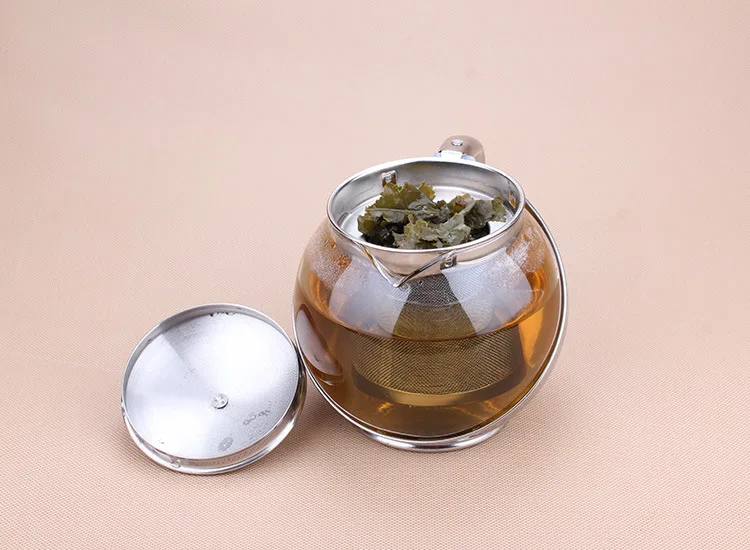 500ml New stainless steel Glass Spherical flower tea pot,Flower Tea Set Puer Kettle Coffee Teapot Convenient Infuser Office Home