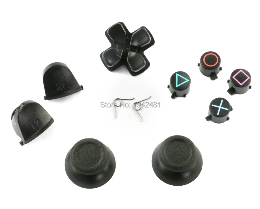 2sets Black JDS001 Full Sets Replacement Parts Buttons JDM JDS 001 011 For PS4 Controller Repair Parts