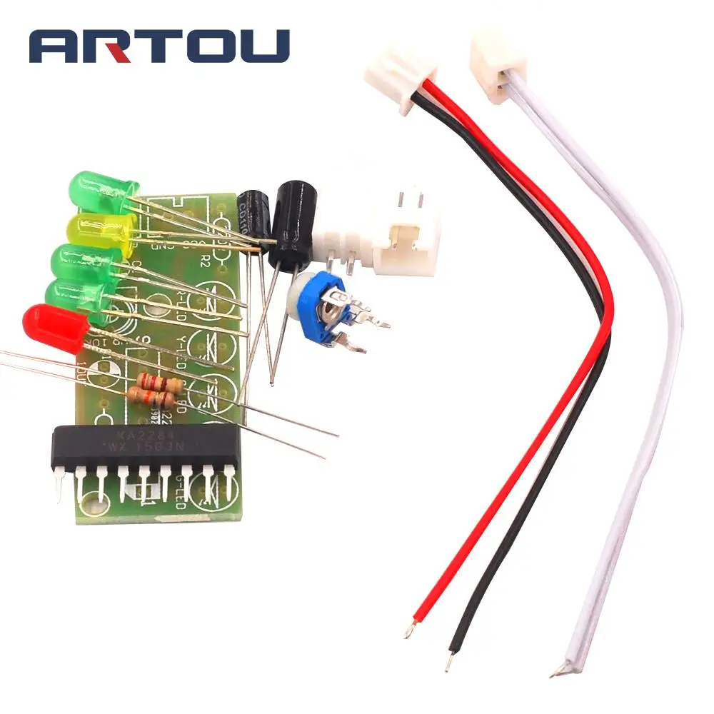 1 Set DIY Kit KA2284 Audio Level Indicator Suite Trousse Electronic Parts 5mm RED Green LED Level Indicating 3.5-12V