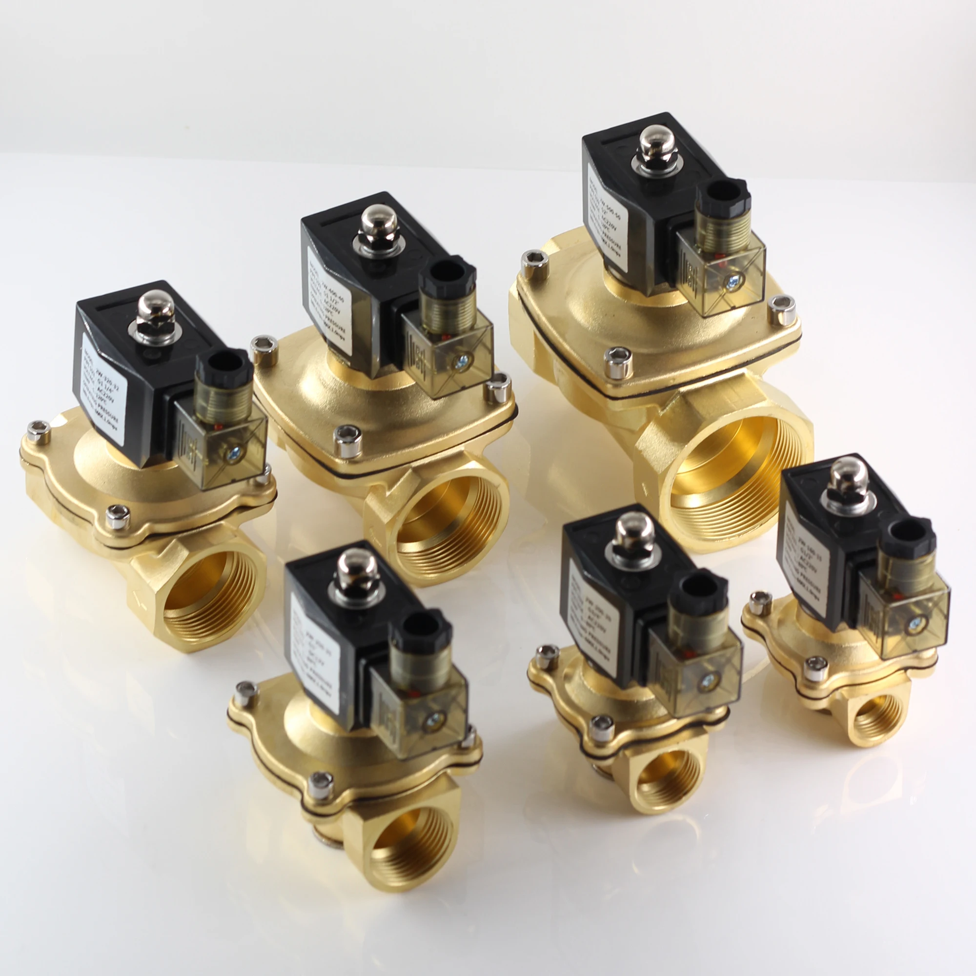 

AC 220V Water solenoid valve normally closed,DC 24V Electric air Valves,12V G1/2" 3/4" 1" to 2" valve for Hot water Oil Air